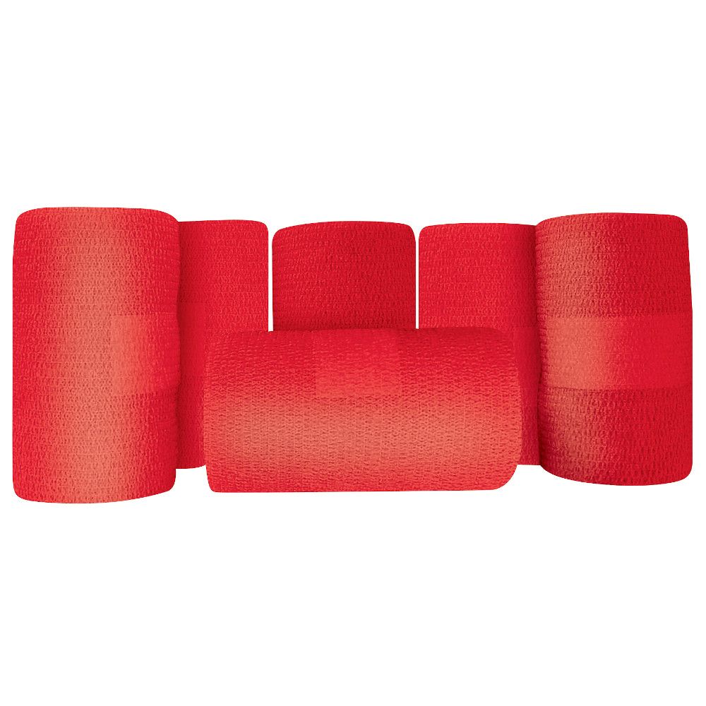 Cohesive flexible bandage, red color X18