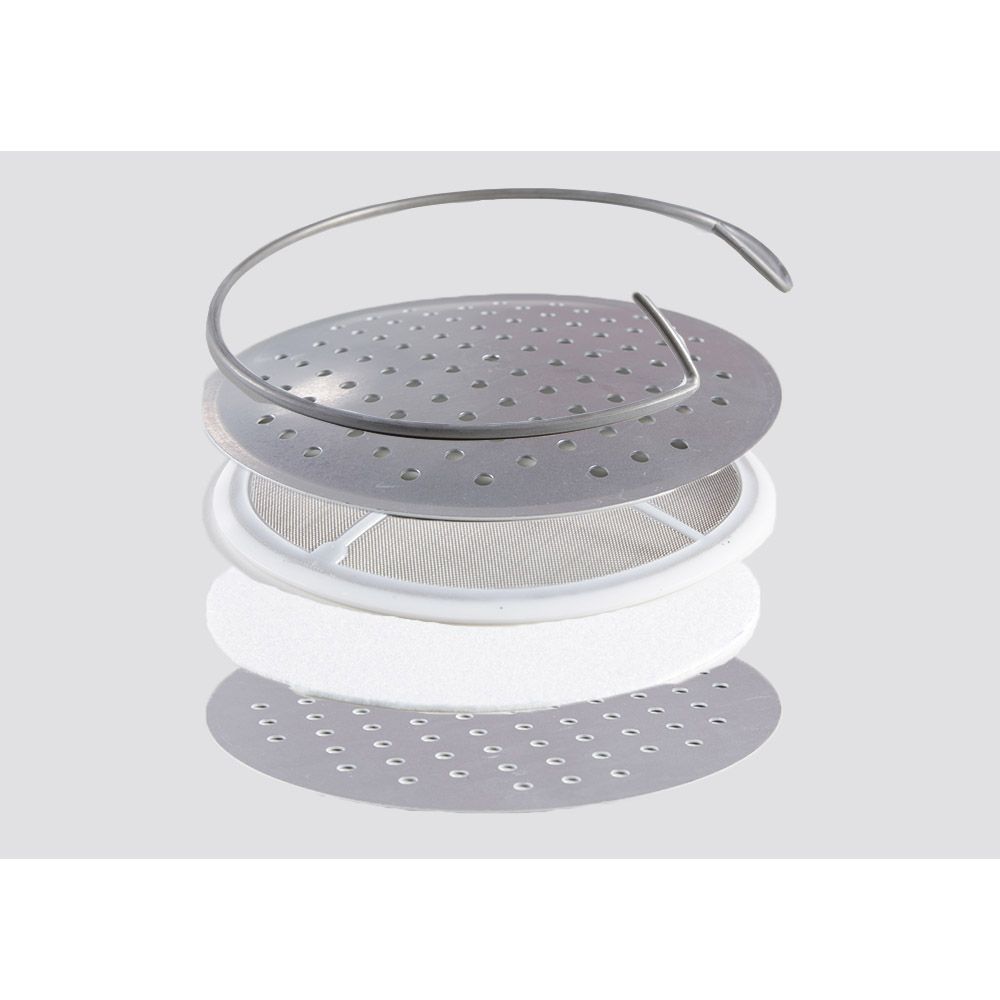 Complete aluminium milk funnel strainer