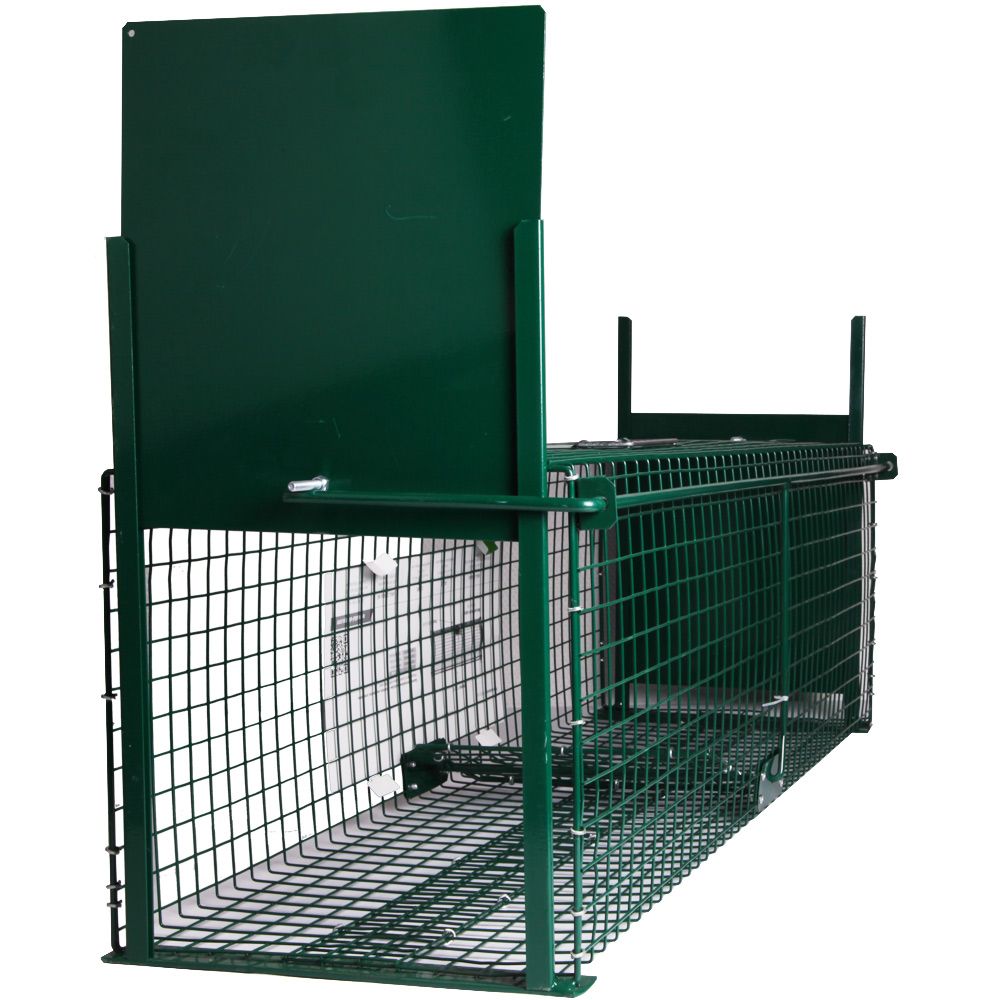 Boîte à fauve avec porte à glissière, 2 entrées, 103 x 31 x 31 cm - BOXTRAP