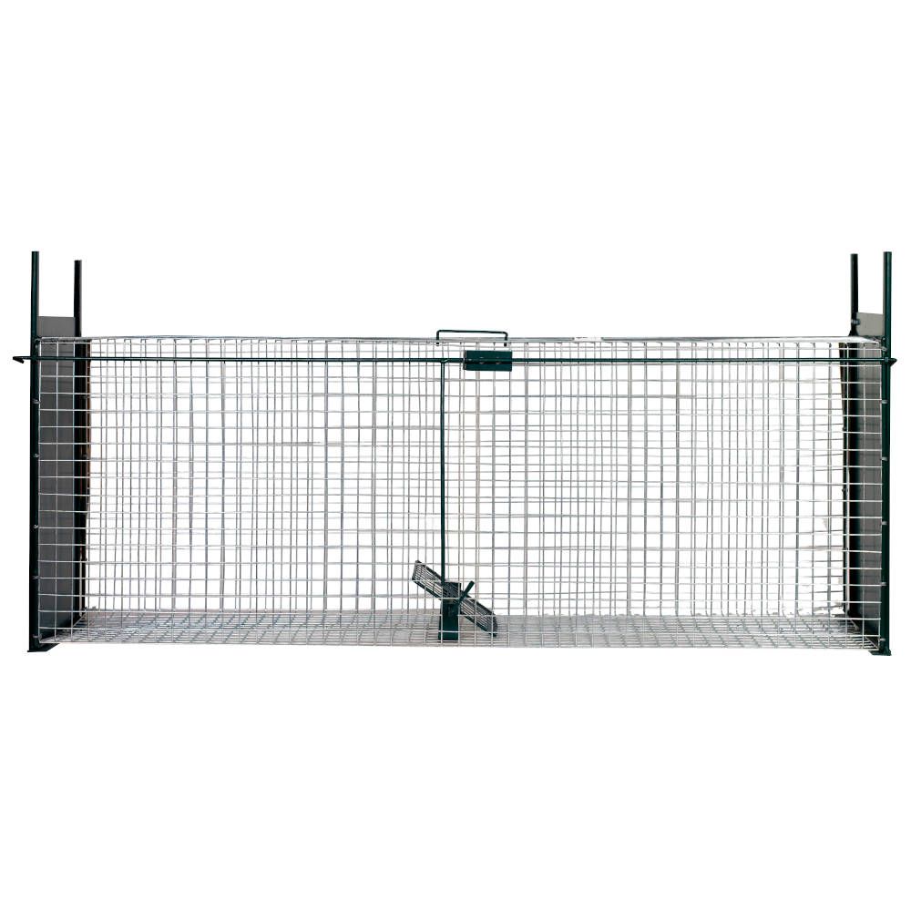 Boîte à fauve avec porte glissière, 2 entrées, 130 x 36 x 47 cm - BOXTRAP