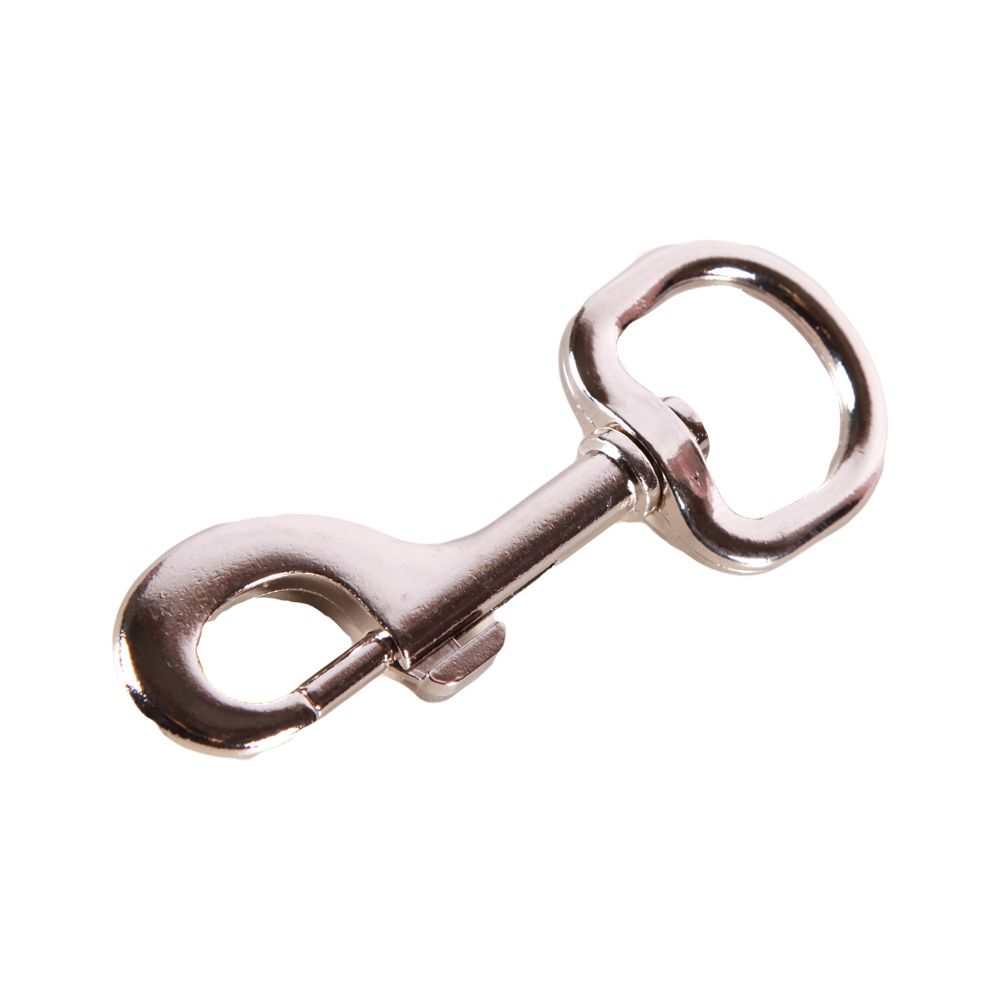 Mousqueton à oeil tournant rond 30 mm en acier nickelé