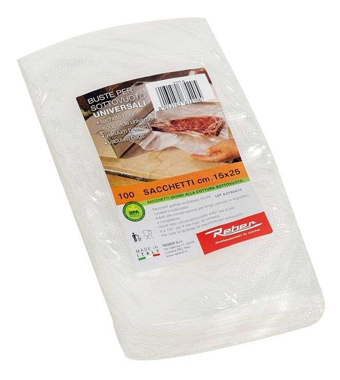 Sac REBER de 100 poches gaufrées 15*25 cm 