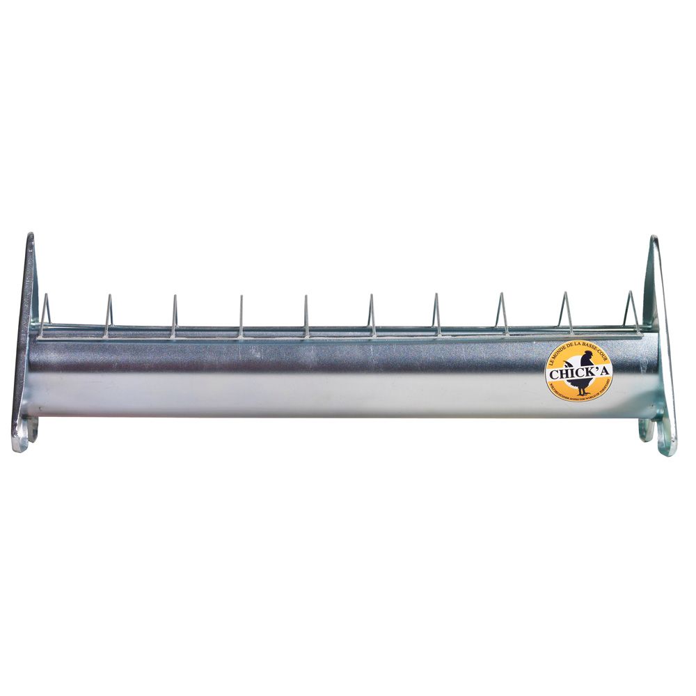 Mangeoire en acier galvanisé à grille mobile 50 cm pour 6 poulets