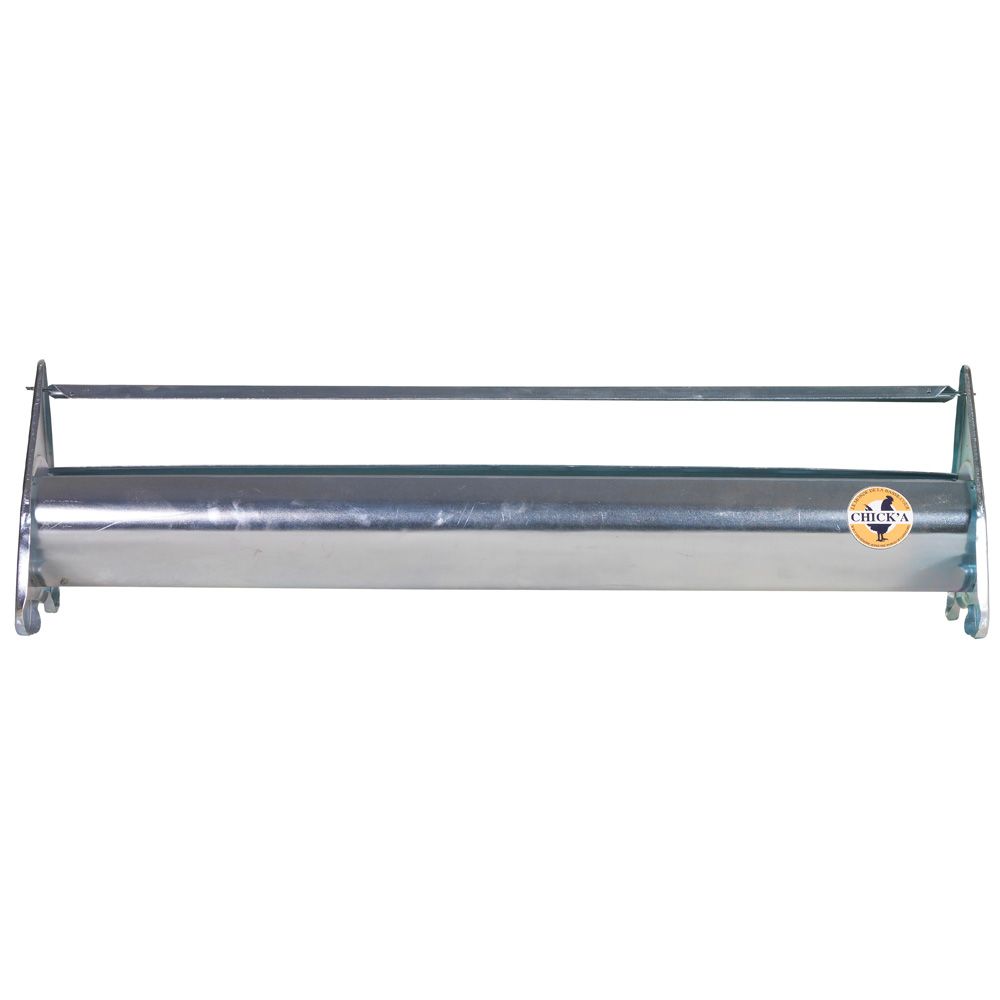 Mangeoire en acier galvanisé à barre tournante 75 cm pour 10 poules