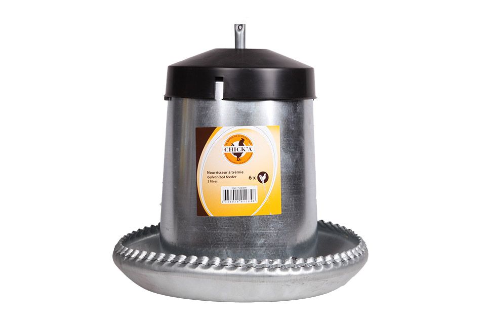 Nourrisseur à trémie émaillé 5 L pour 6 poules