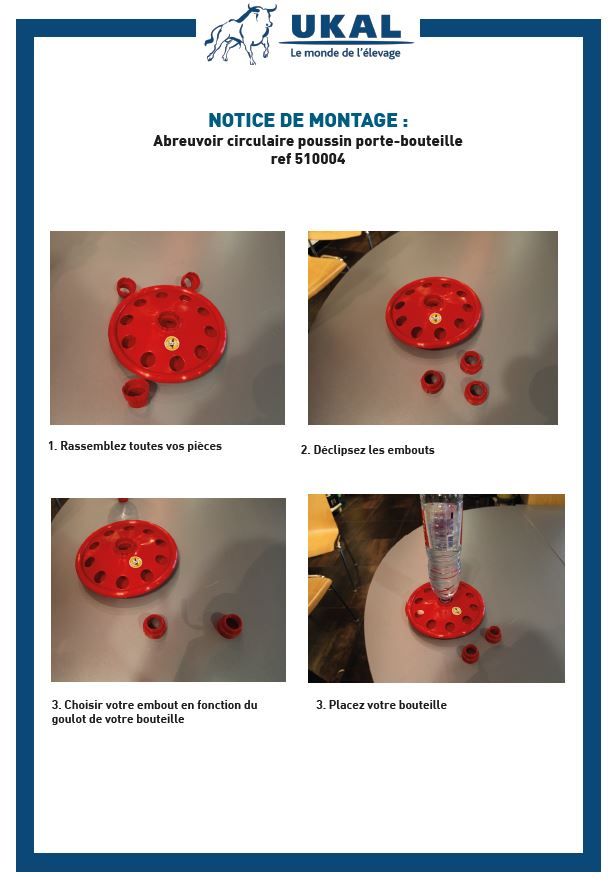 Abreuvoir porte bouteille pour poussin