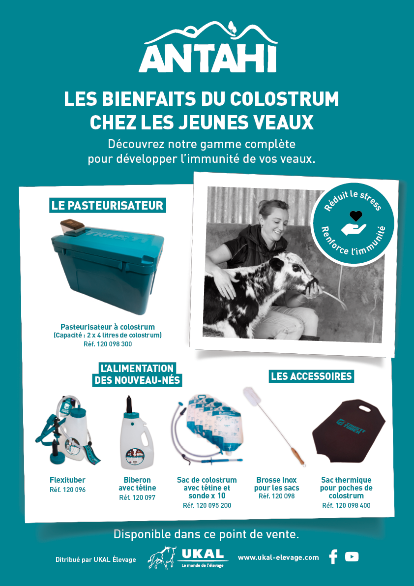 Poster de la gamme d'alimentation pour veaux ANTAHI 