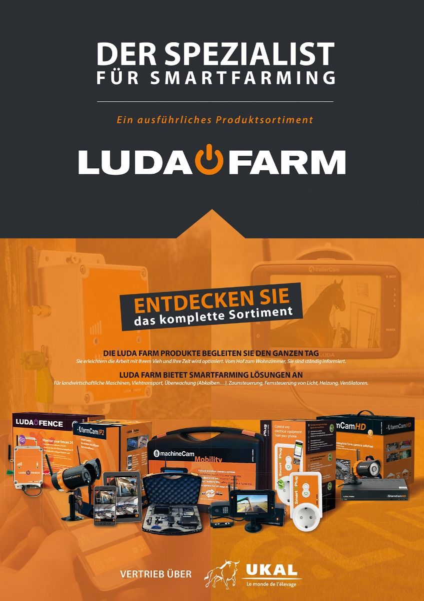 Poster de gamme LUDA FARM en version anglaise et allemande