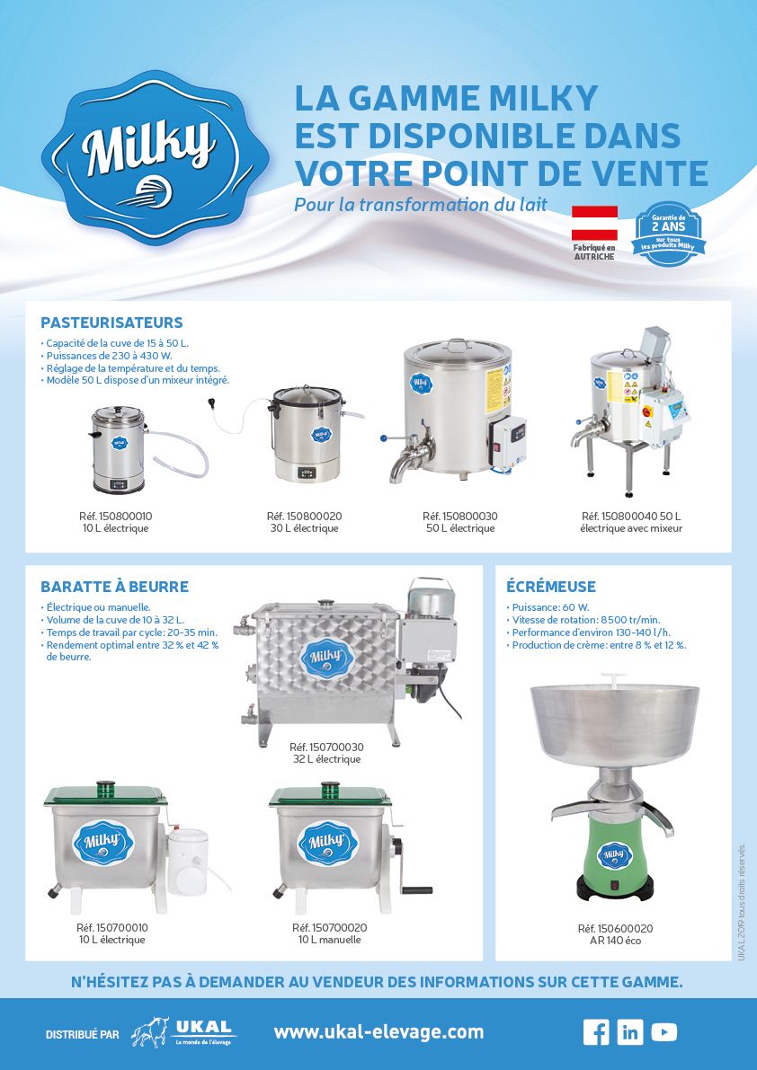 Poster transformation du lait MILKY