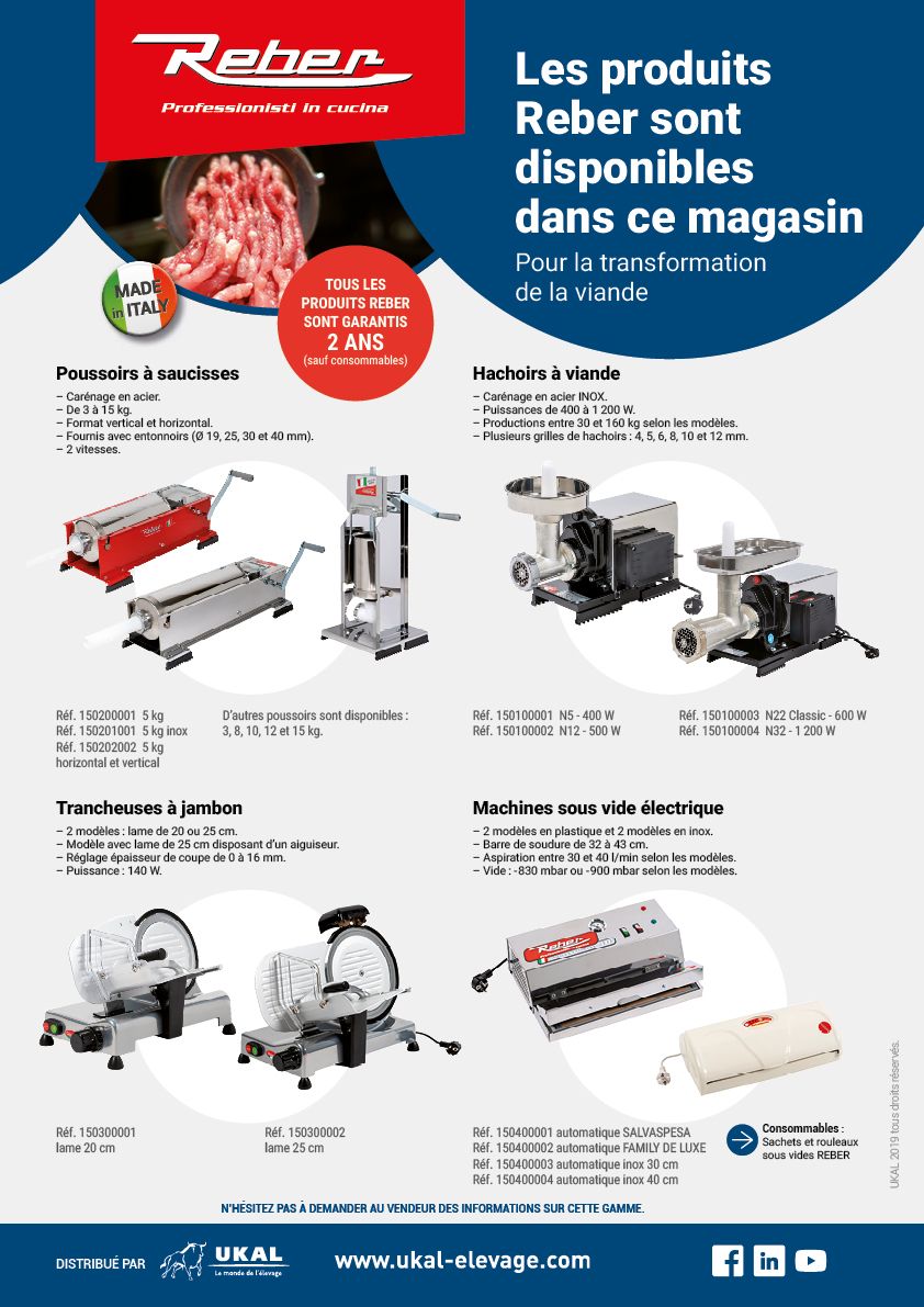 Poster transformation de la viande REBER