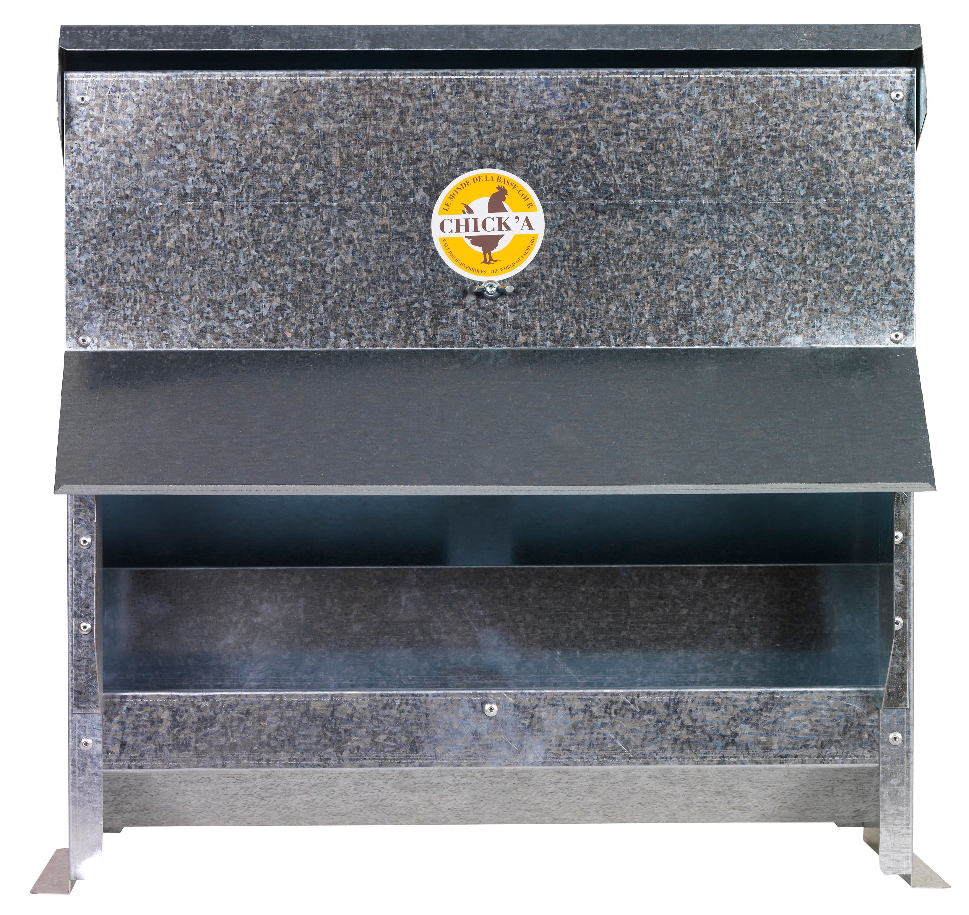  Feeding trough galvanized steel with hopper 25 L for 15 hens