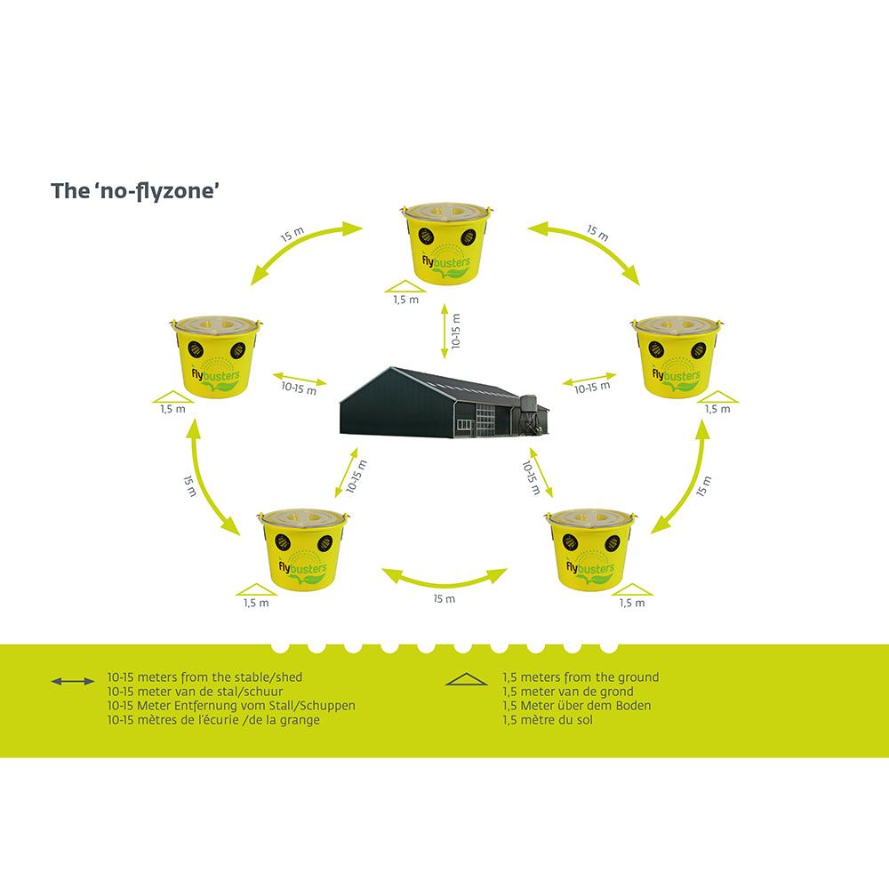 Seau piège à mouches 12 L + poudre attractive