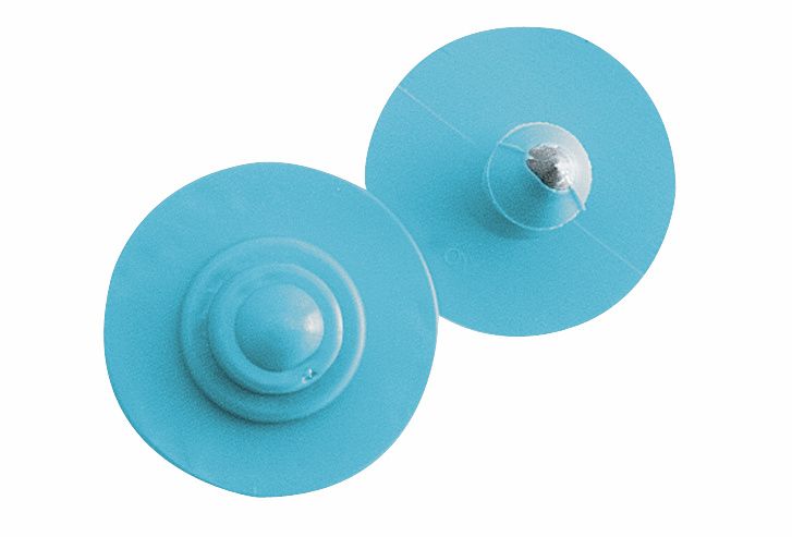 Boucles de marquage Ukaflex bouton+bouton nue bleue