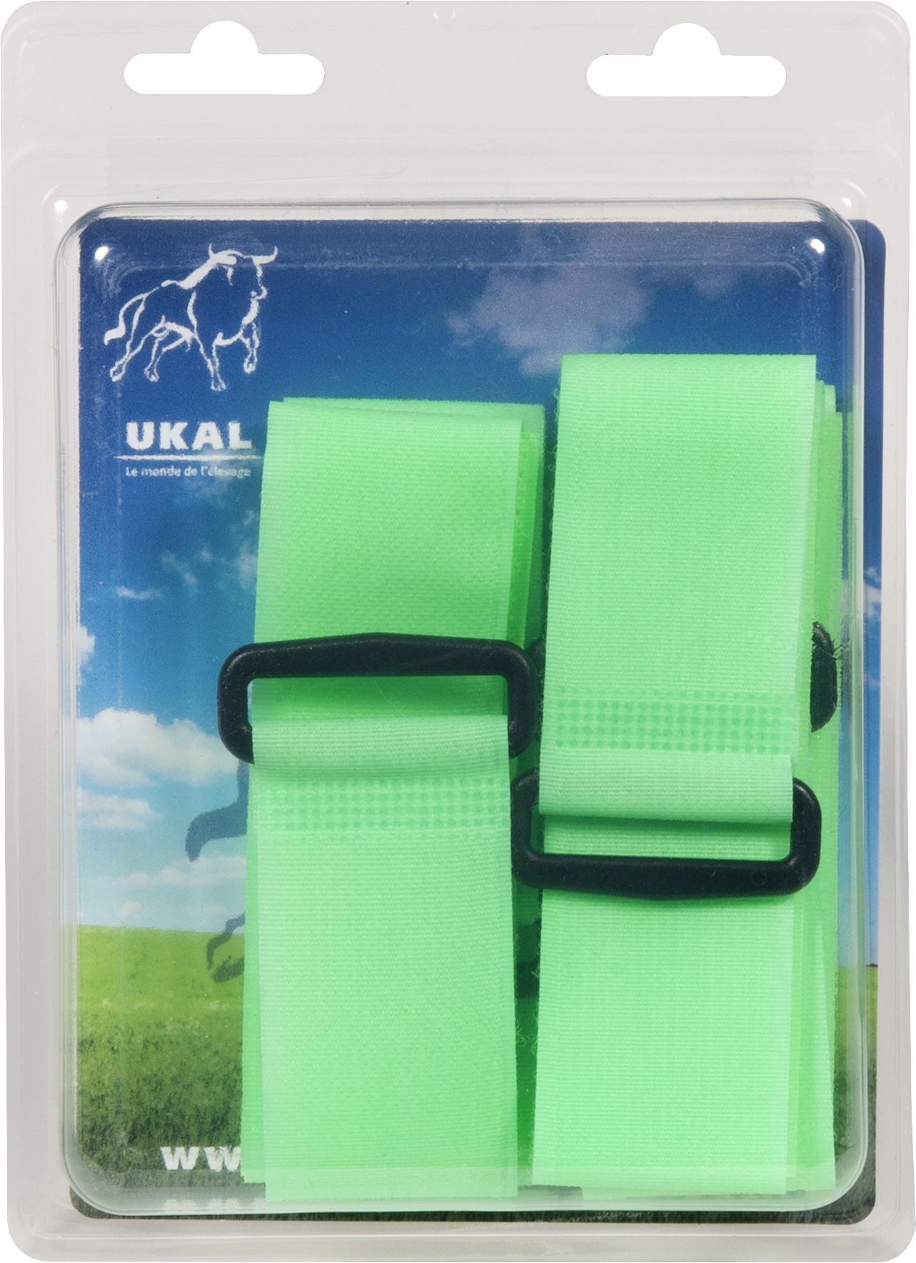 Velcro ankle straps for cows with loop fluorescent green