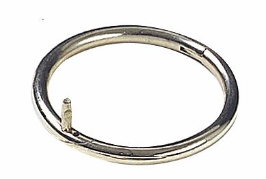 Nickel-plated steel bull ring 90 mm