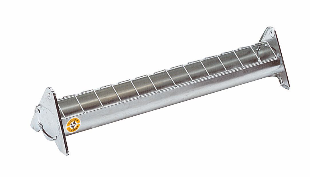  Mangeoire en acier galvanisé à grille mobile 50 cm pour 20 poussins