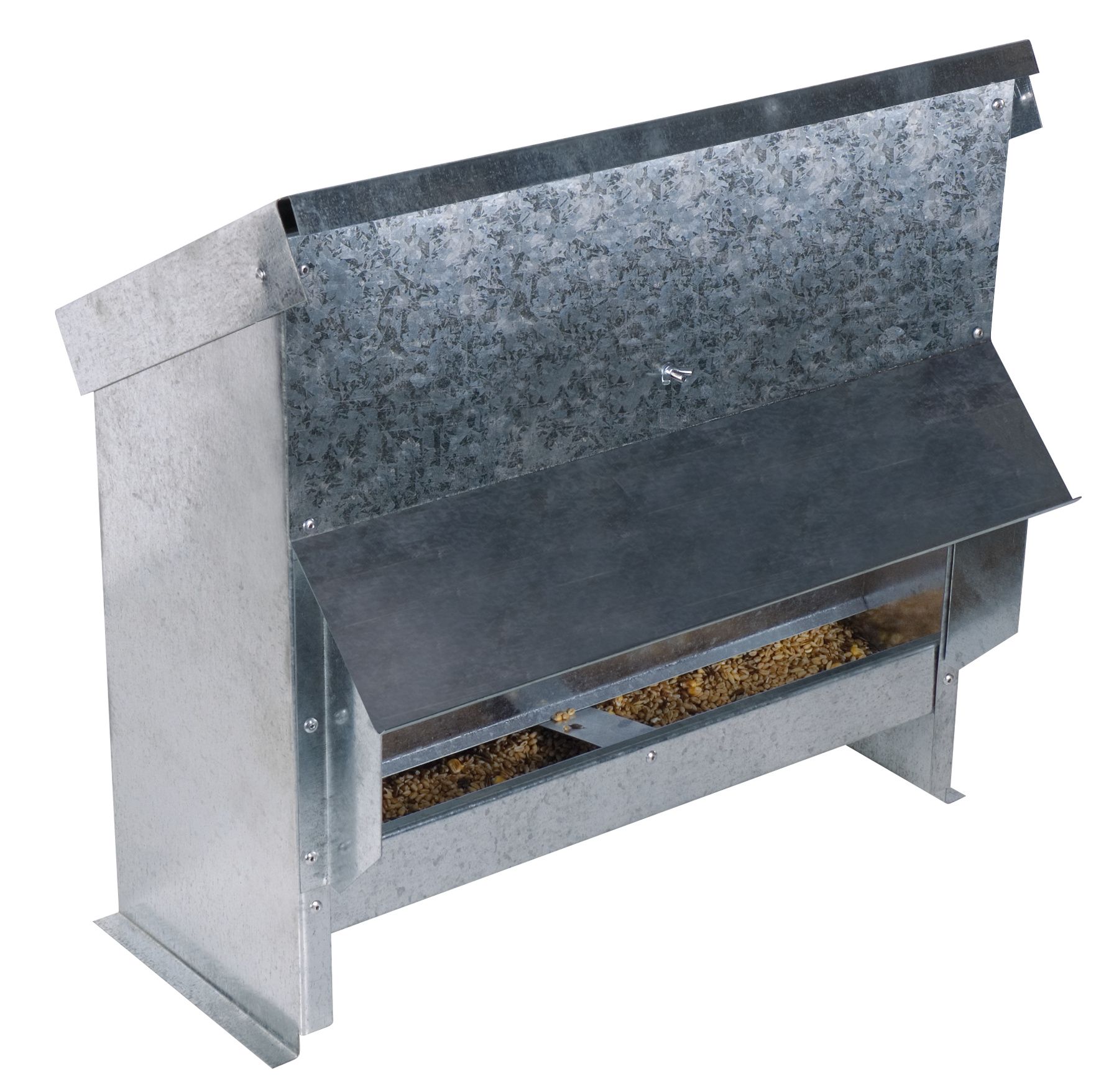  Feeding trough galvanized steel with hopper 25 L for 15 hens