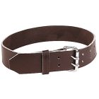 Collier en cuir havane 120 x 6 cm