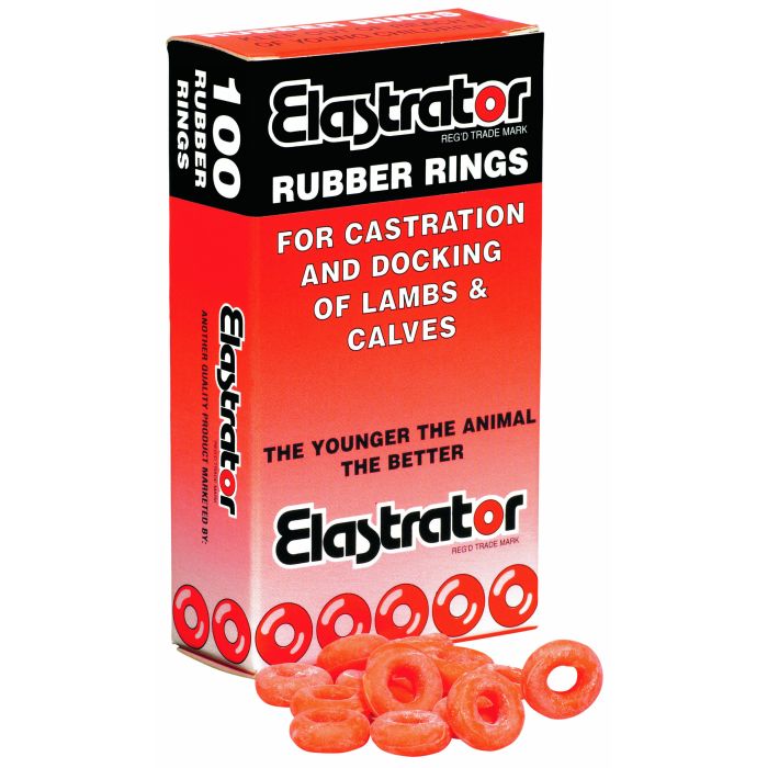 Gummiringe Orange Elastrator X100