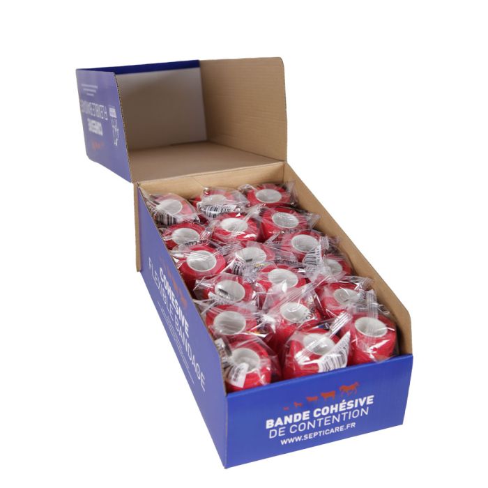 Cohesive flexible bandage, red color X18
