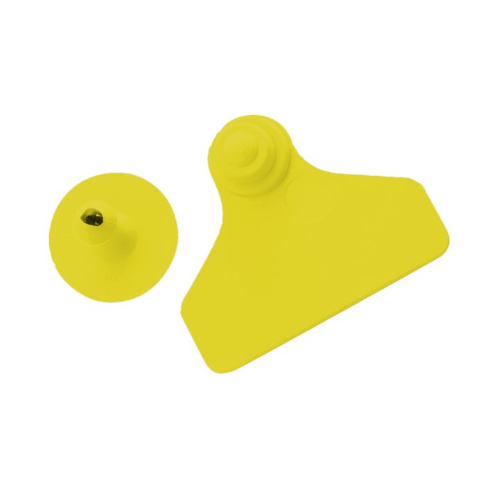 Boucles de marquage Ukalflex large+bouton nue jaune x20