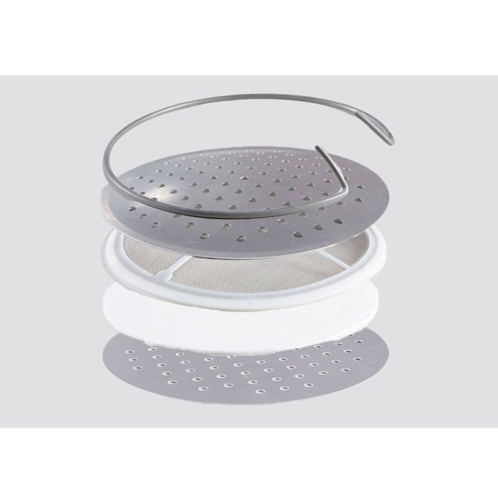 Complete aluminium milk funnel strainer