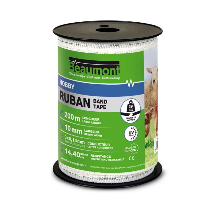 Band 10 mm 200 m Grün/Weiss