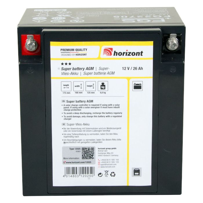 Batterie AGM 12 V - 27 AH HORIZONT 