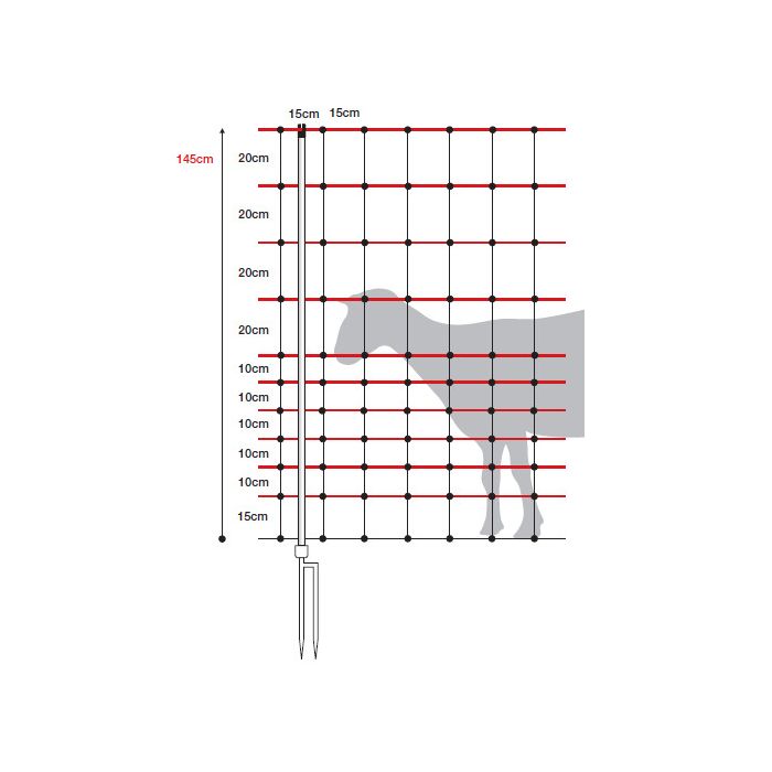Filet anti-loups 50 m, h 145 cm, double pointe, horinetz super