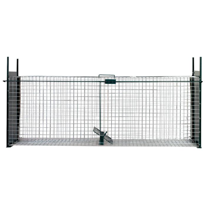 Boîte à fauve avec porte glissière, 2 entrées, 130 x 36 x 47 cm - BOXTRAP