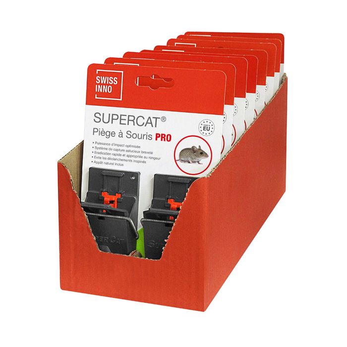 8*2 Pièges à souris SUPERCAT PRO avec présentoir - SWISSINNO
