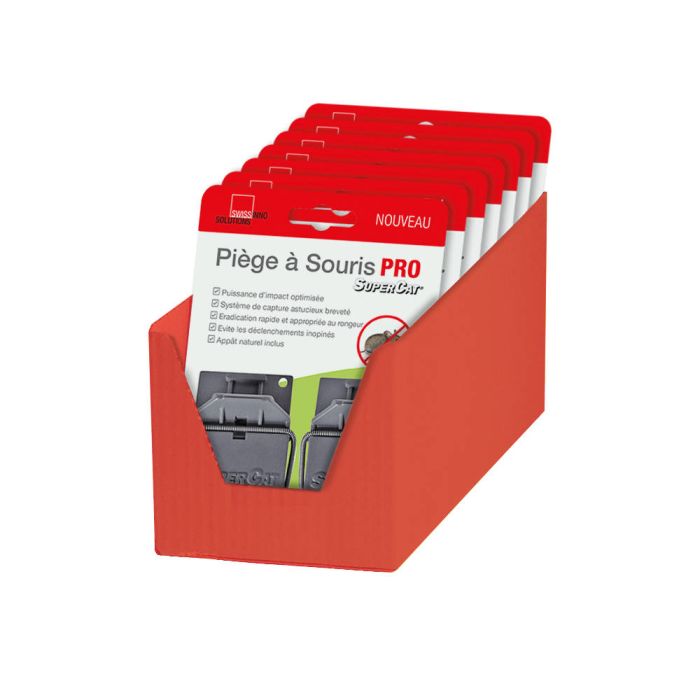8 Pièges à souris SUPERCAT PRO avec présentoir - SWISSINNO 