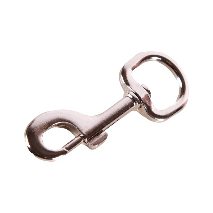 Mousqueton à oeil tournant rond 30 mm en acier nickelé