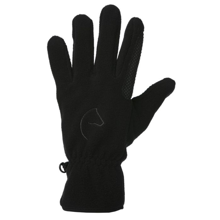 EQUITHÈME Black Picot fleece gloves - XXL