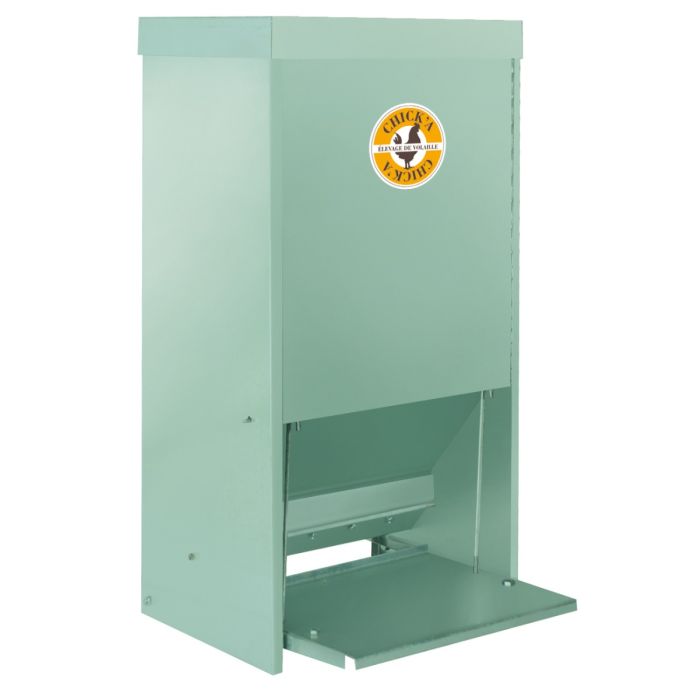 Mangeoire anti-nuisible, vert d’eau, 15L - 10 poules