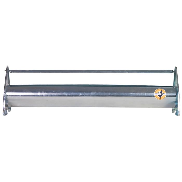 Mangeoire en acier galvanisé à barre tournante 75 cm pour 10 poules