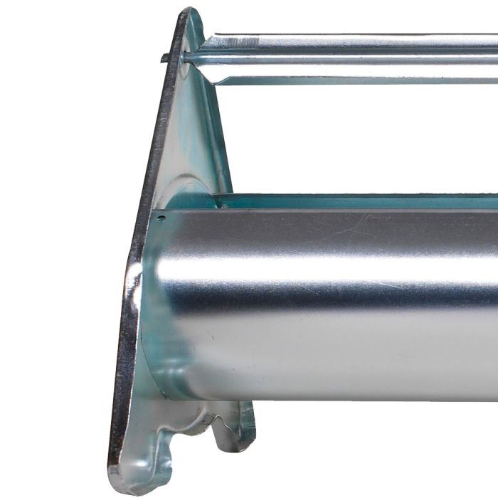 Mangeoire en acier galvanisé à barre tournante 75 cm pour 10 poules