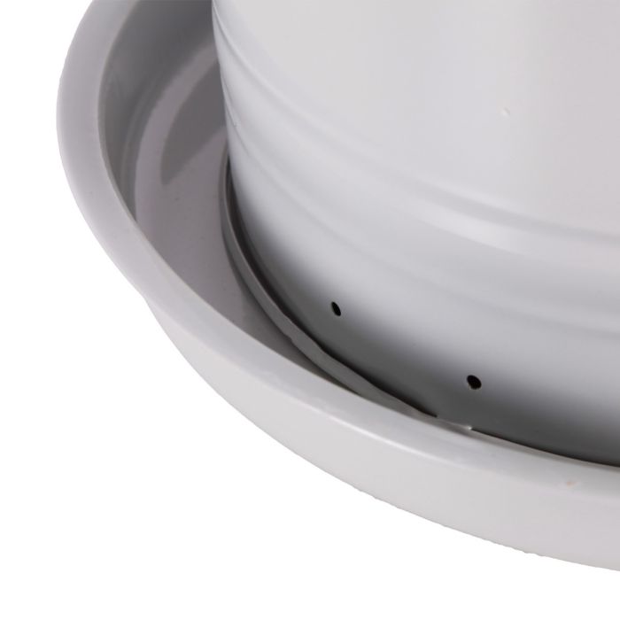 Abreuvoir en métal gris, 20 L