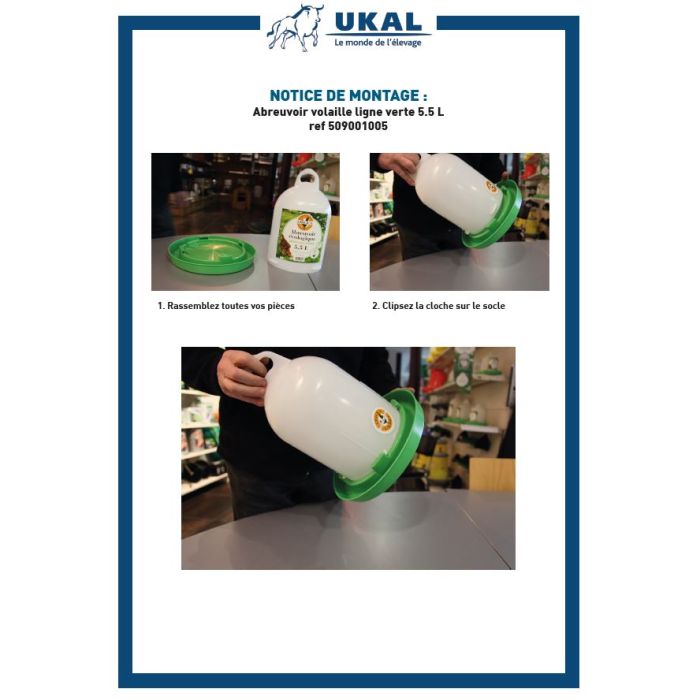 Abreuvoir volaille ligne verte 5.5 l