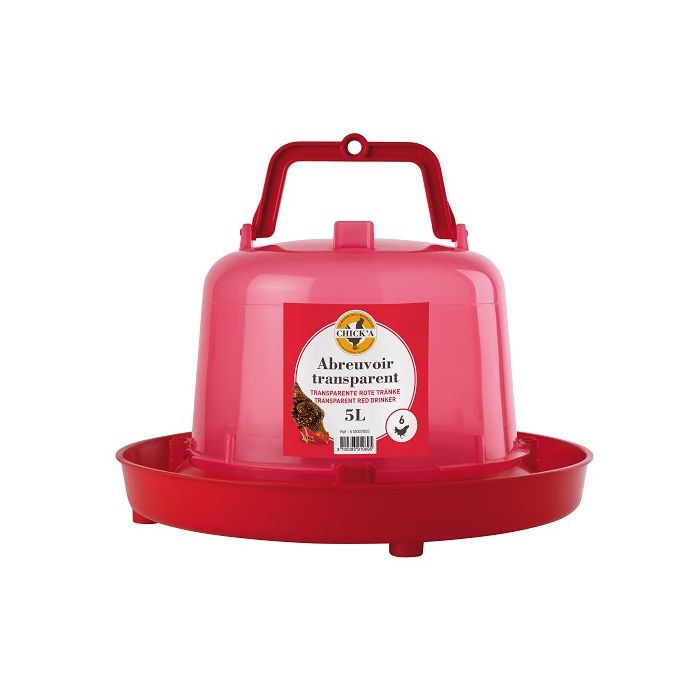 Abreuvoir rouge 5L transparent 