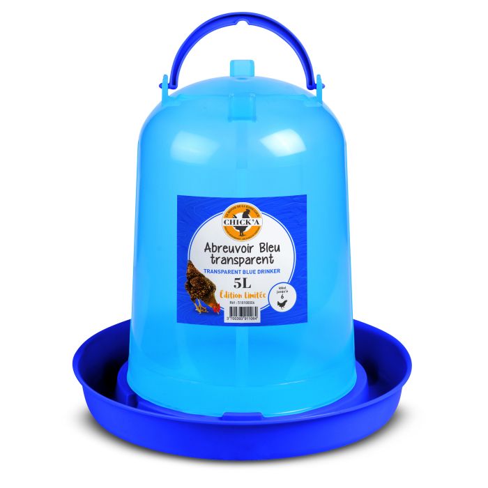 Blue transparent drinker 5L
