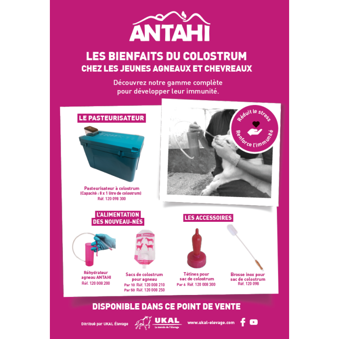 Poster de la gamme d'alimentation pour agneaux et chevreaux ANTAHI 