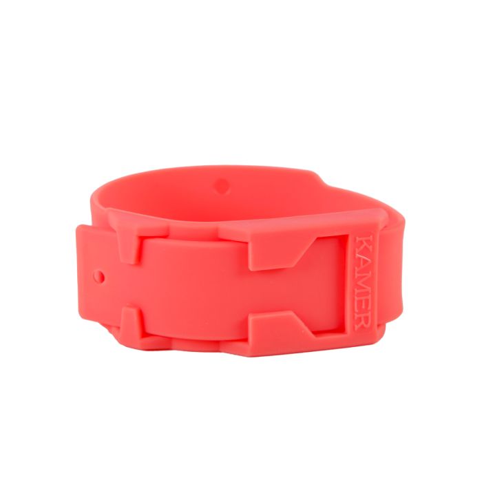 10 bracelets en plastique cerise fluo