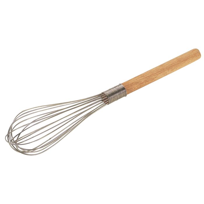 Fouet à lait en fil etamé et manche bois 40 cm