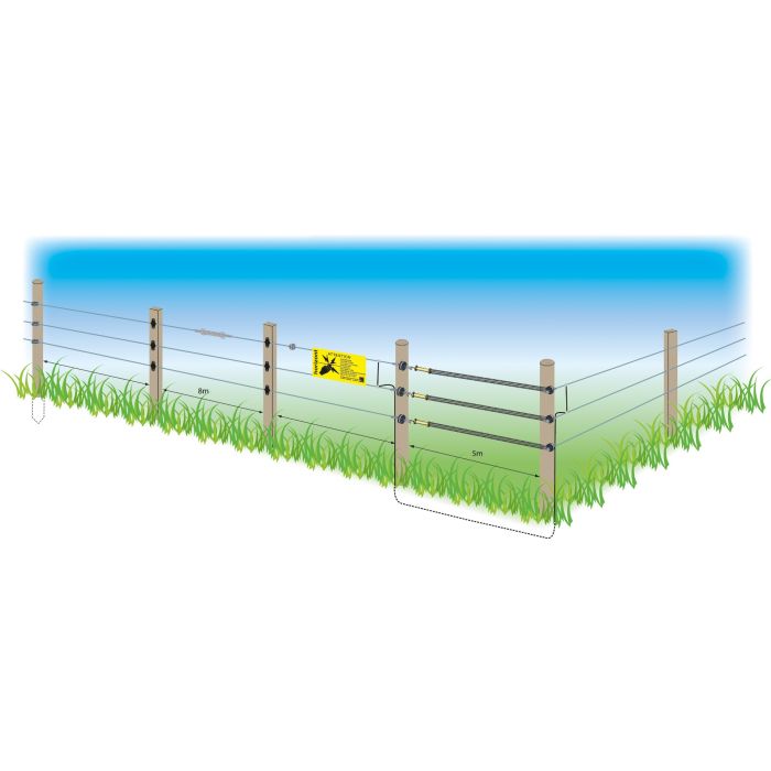 Gate handle set with spring HORIZONT X2